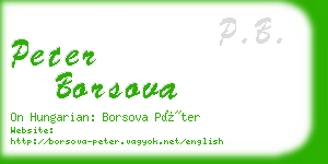 peter borsova business card